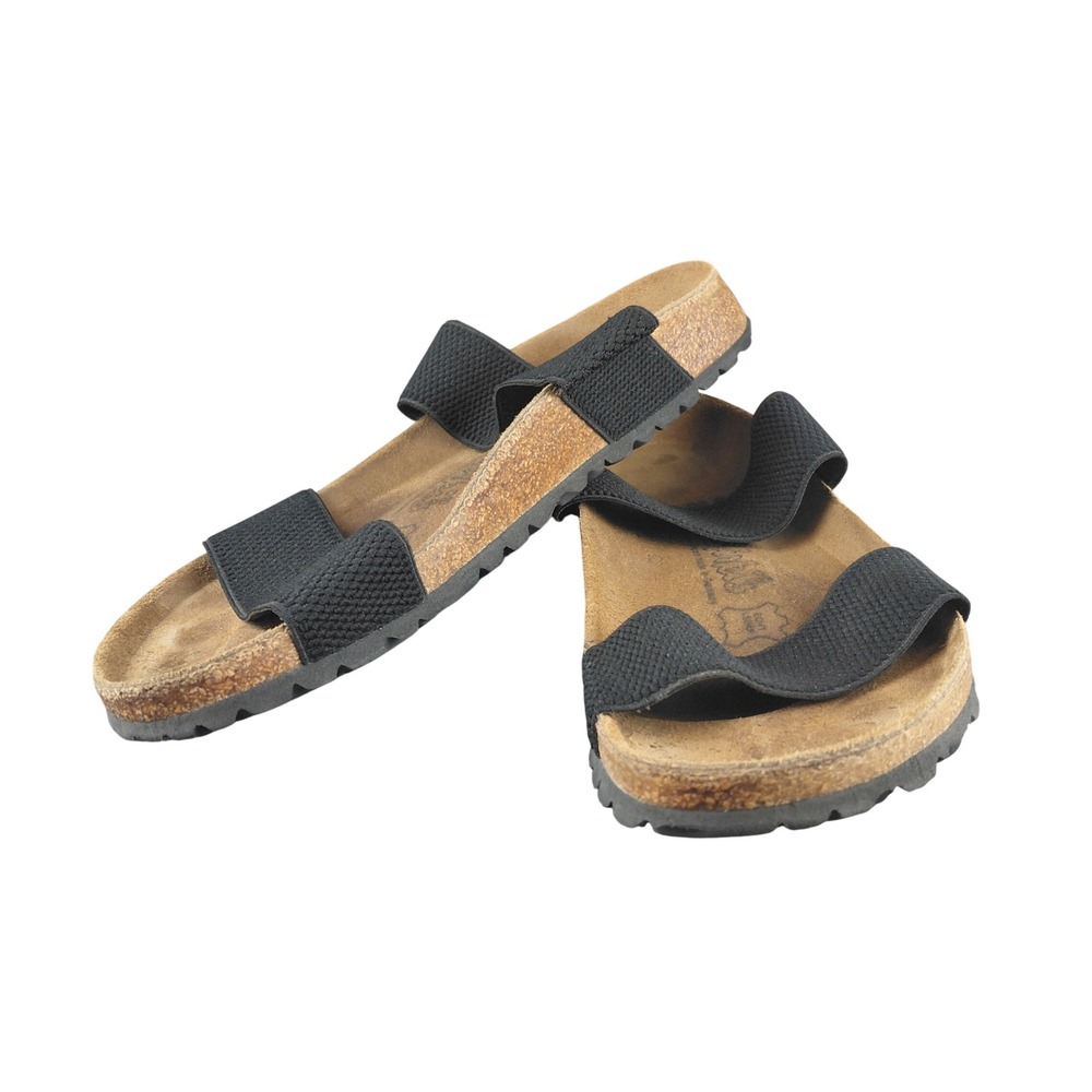 Birkenstock Salina Black Elastic Strap Cork Slide Sandals EU 40 L9 M7